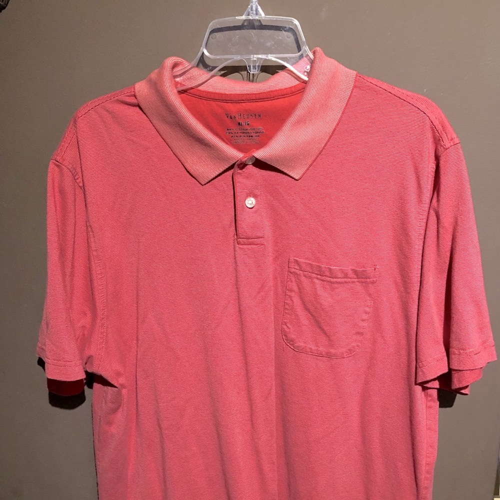 Van Heusen Salmon Pink Polo Men XL
